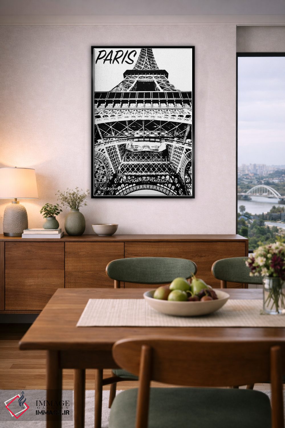 تابلو دکوراتیو پاریس مدرن چهار اثر نیکلاس بیسکاردی - D6B