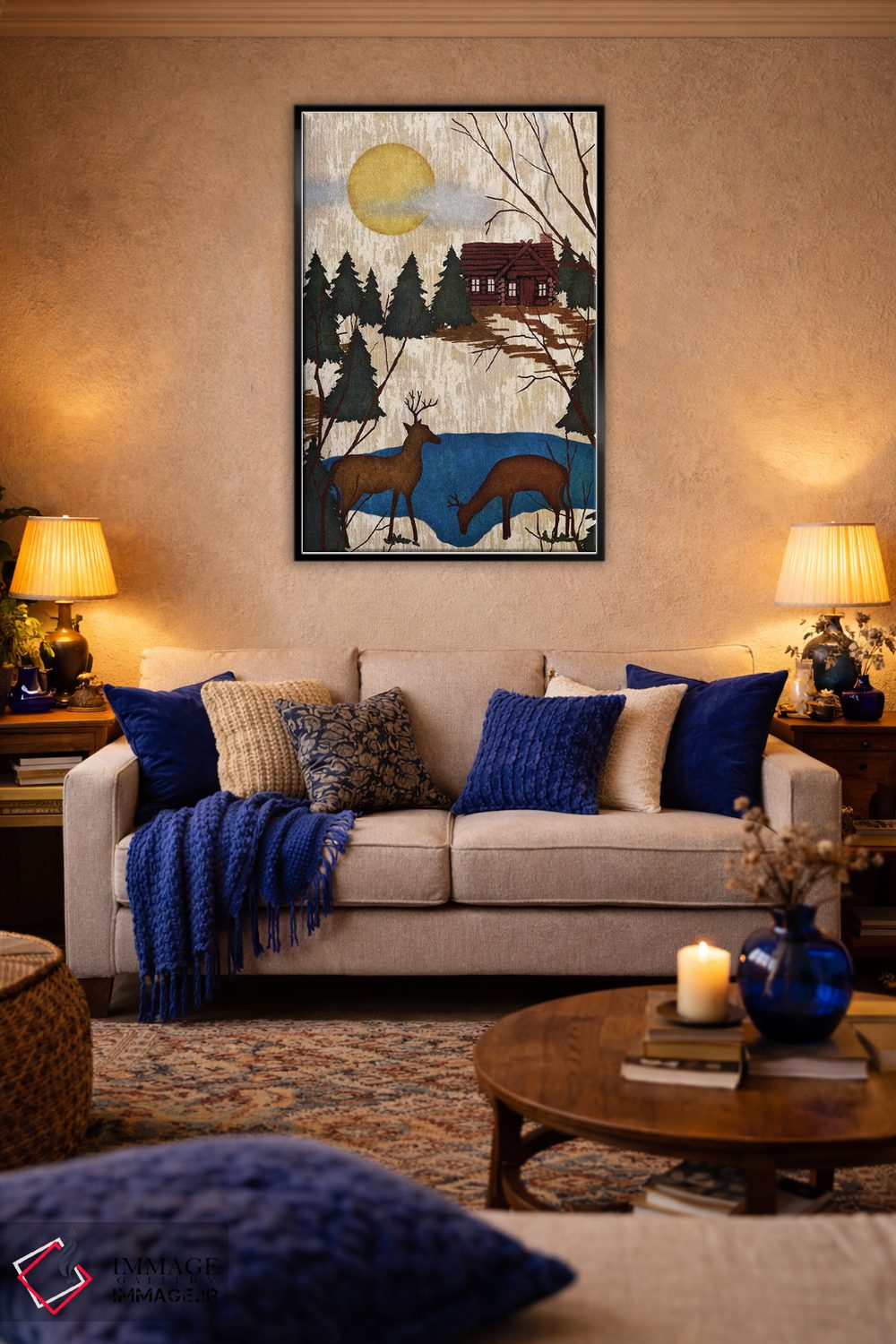 تابلو دکوراتیو کابین در جنگل یک اثر نیکلاس بیسکاردی - D4B