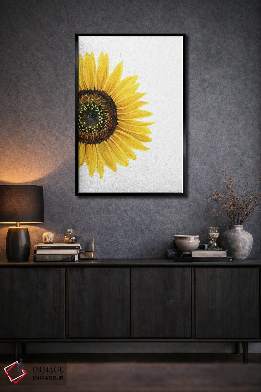 تابلو مینیمال آفتابگردان اثر نیکول باسک - D1B