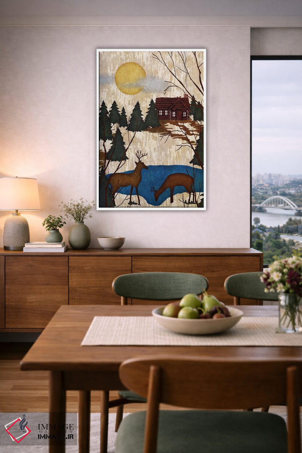 تابلو دکوراتیو کابین در جنگل یک اثر نیکلاس بیسکاردی - D6W