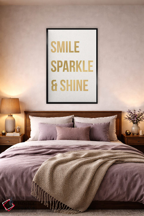 تابلو دکوراتیو لبخند، بدرخش و درخشان باش اثر نیکول باسک - D4B