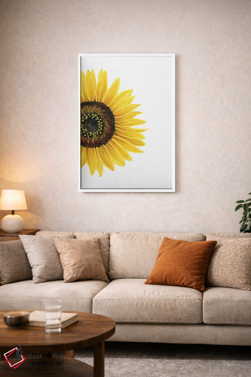 تابلو مینیمال آفتابگردان اثر نیکول باسک - D4W