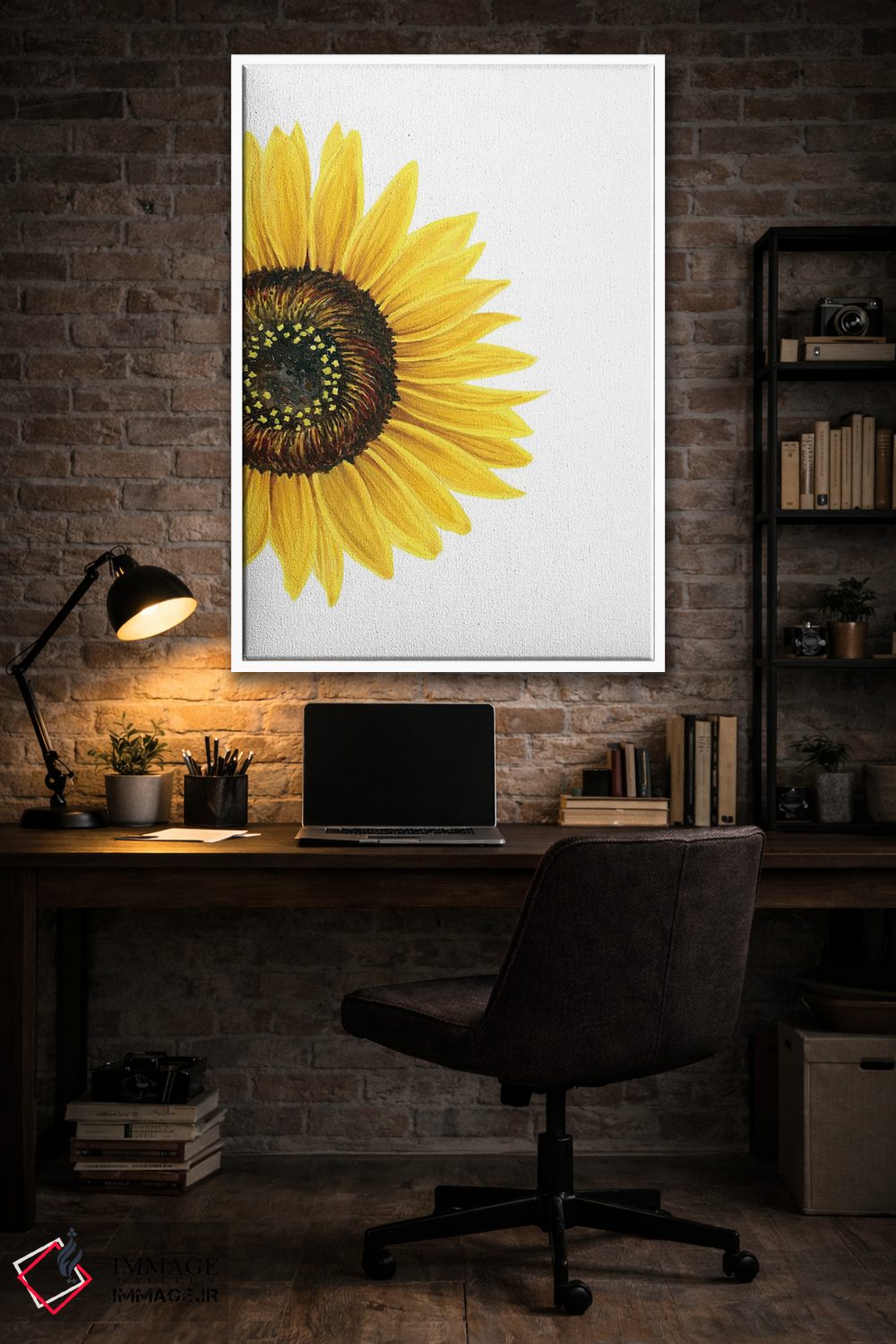 تابلو مینیمال آفتابگردان اثر نیکول باسک - D5W