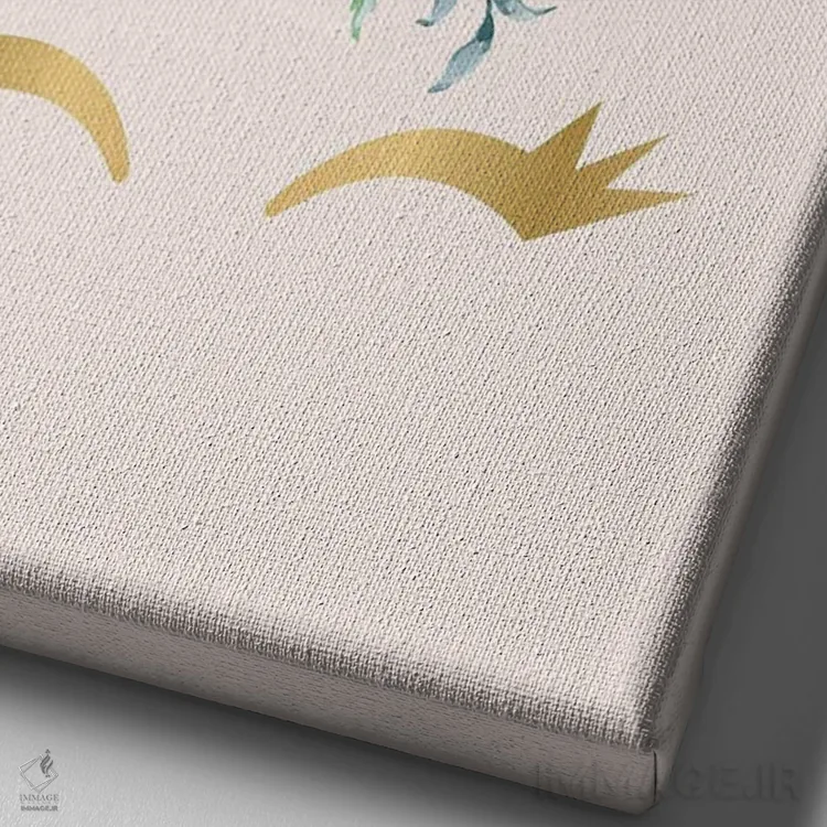 تابلو دکوراتیو تک شاخ اثر نیکول باسک - نمای نزدیک بافت بوم