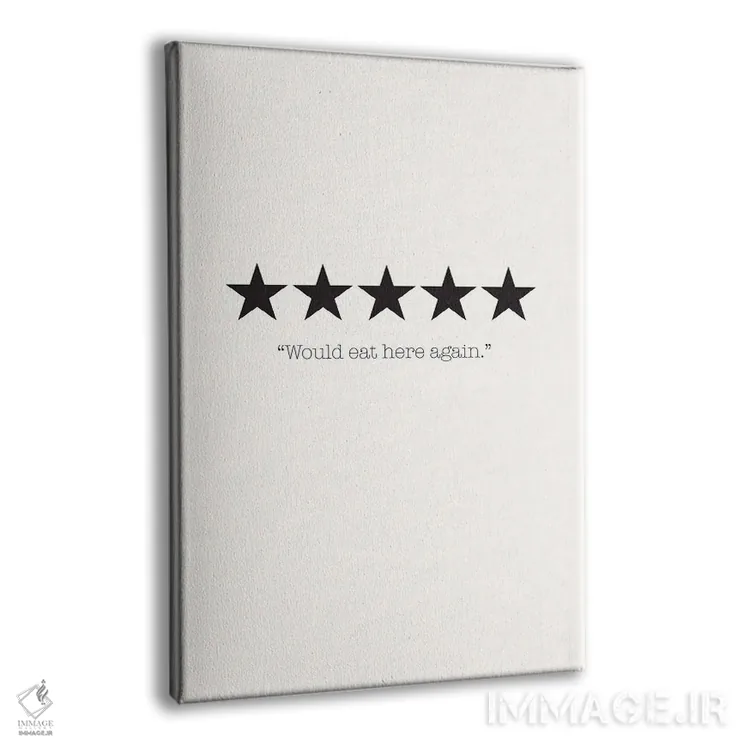 تابلو مینیمال دوباره اینجا غذا می خورم اثر نیکول باسک - نمای پرسپکتیو محصول