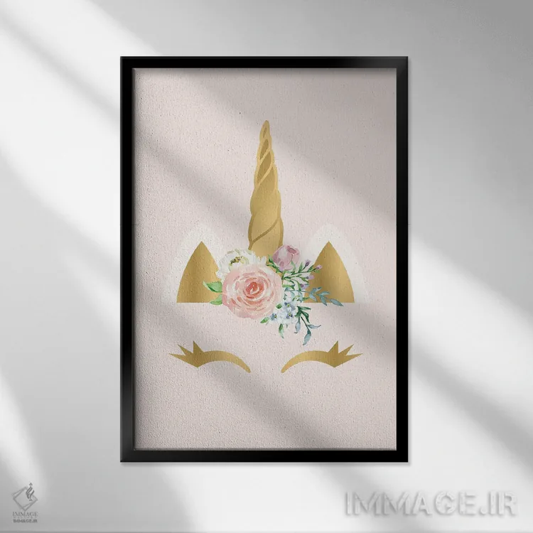 تابلو دکوراتیو تک شاخ اثر نیکول باسک - نمای قابدار مشکی