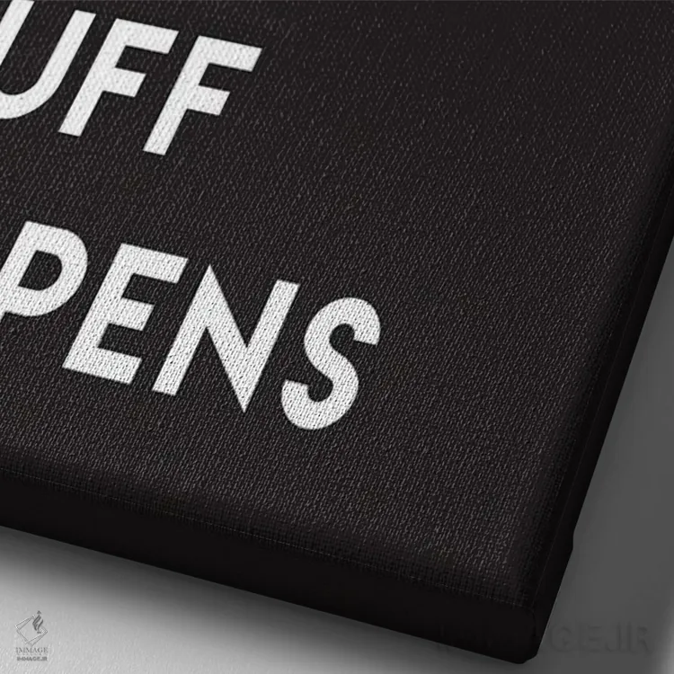 تابلو دکوراتیو اینجا محل اتفاقات هیجان انگیز است، سبک کلاسیک اثر نیکول باسک - نمای نزدیک بافت بوم