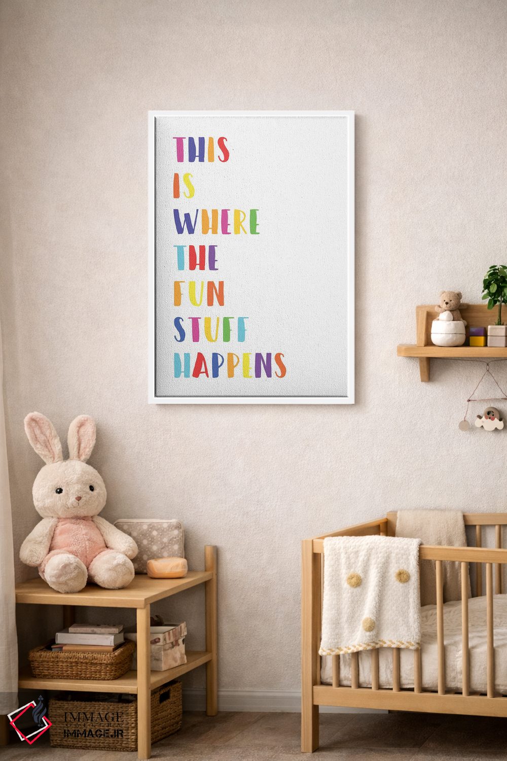 تابلو دکوراتیو اینجا محل اتفاقات هیجان انگیز است اثر نیکول باسک - D3W