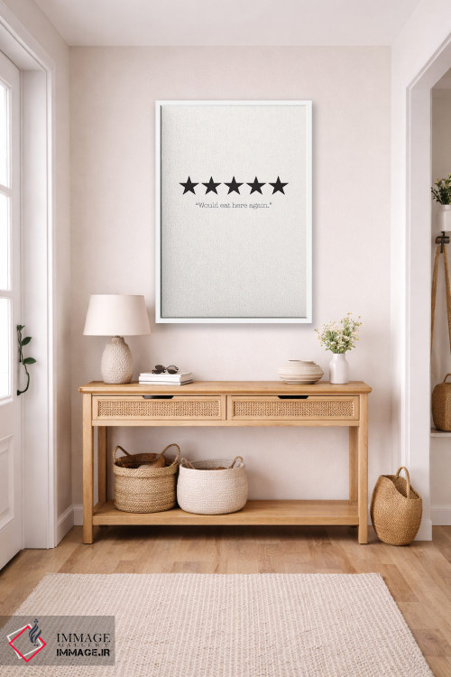 تابلو مینیمال دوباره اینجا غذا می خورم اثر نیکول باسک - D3W