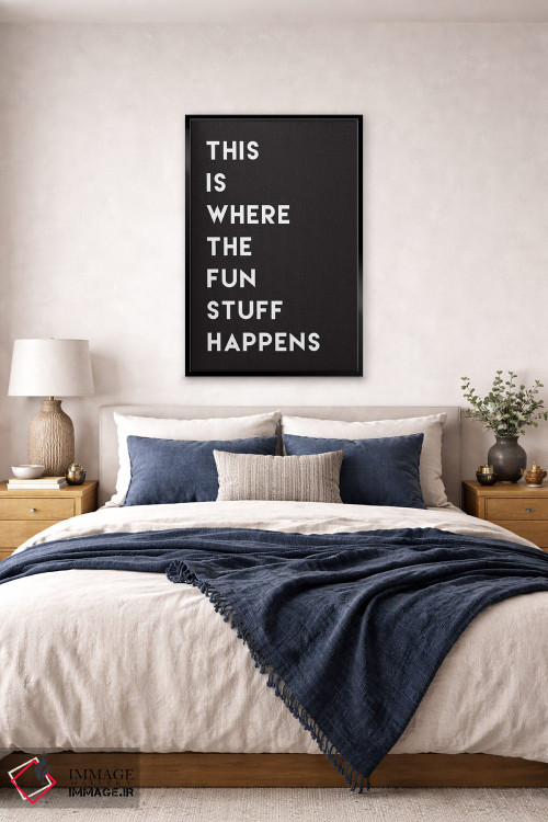 تابلو دکوراتیو اینجا محل اتفاقات هیجان انگیز است، سبک کلاسیک اثر نیکول باسک - D6B