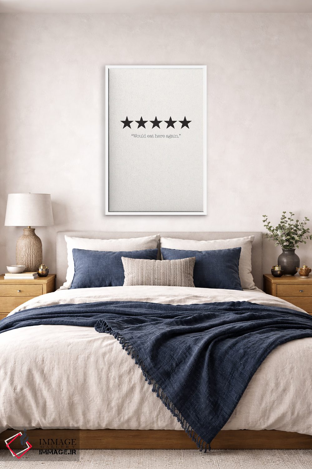 تابلو مینیمال دوباره اینجا غذا می خورم اثر نیکول باسک - D4W