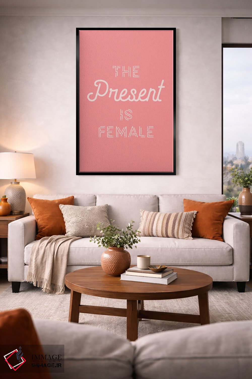 تابلو دکوراتیو حال حاضر زنانه است اثر نیکول باسک - D2B