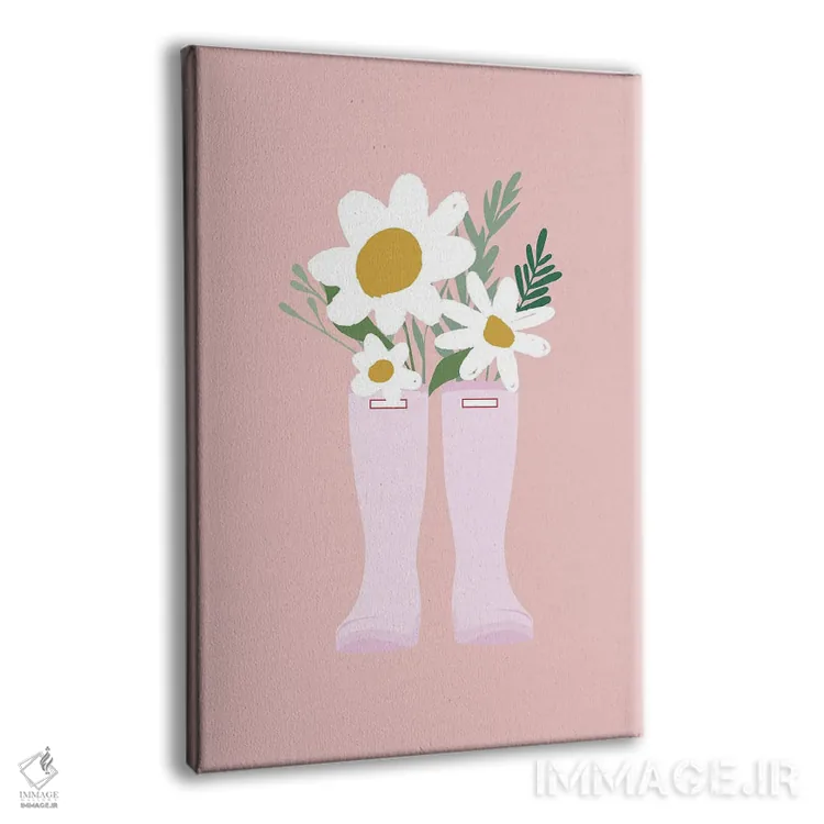 تابلو دکوراتیو گل داوودی ها در چکمه اثر نیکول باسک - نمای پرسپکتیو محصول