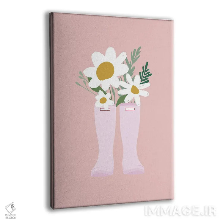 تابلو دکوراتیو گل داوودی ها در چکمه اثر نیکول باسک - نمای پرسپکتیو محصول