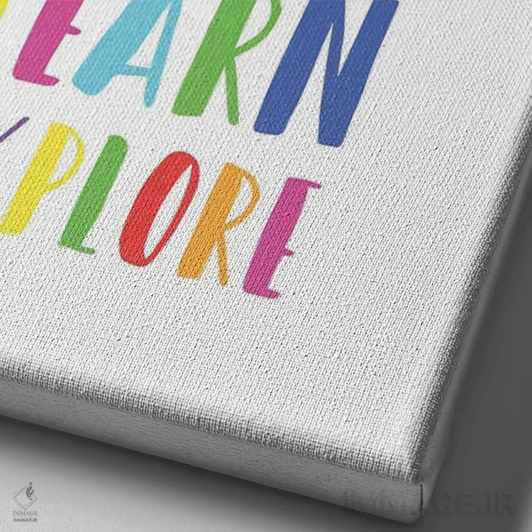 تابلو دکوراتیو بازی روشن، خلق کن، بیاموز اثر نیکول باسک - نمای نزدیک بافت بوم