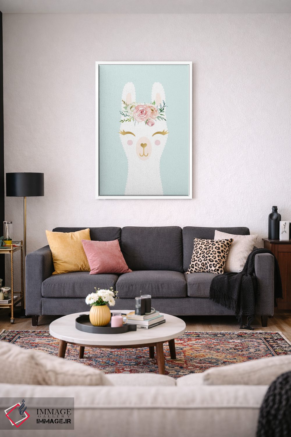 تابلو دکوراتیو لامای آبی اثر نیکول باسک - D3W