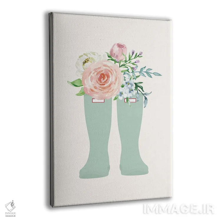 تابلو دکوراتیو چکمه گل دار اثر نیکول باسک - نمای پرسپکتیو محصول