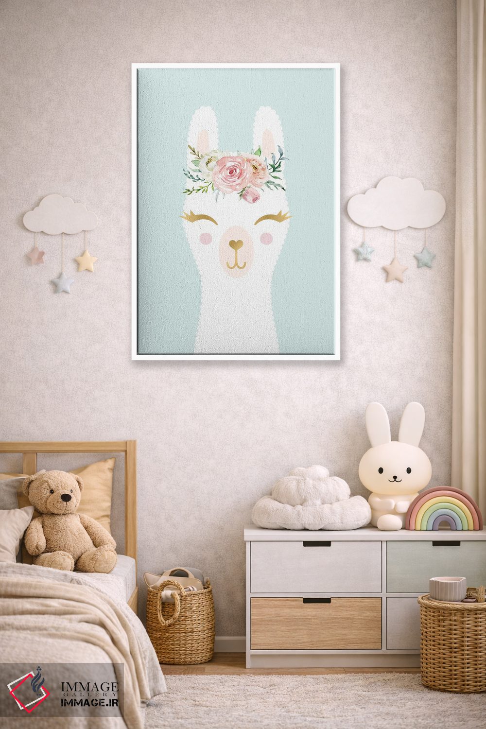 تابلو دکوراتیو لامای آبی اثر نیکول باسک - D4W