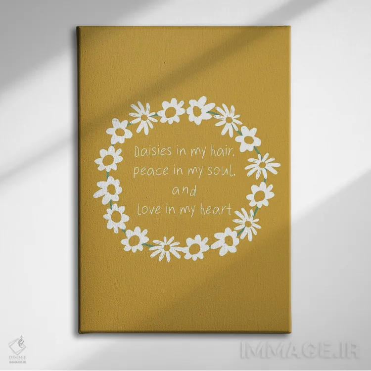 تابلو دکوراتیو گل داوودی ها در موهایم اثر نیکول باسک - نمای روبهرو روی دیوار