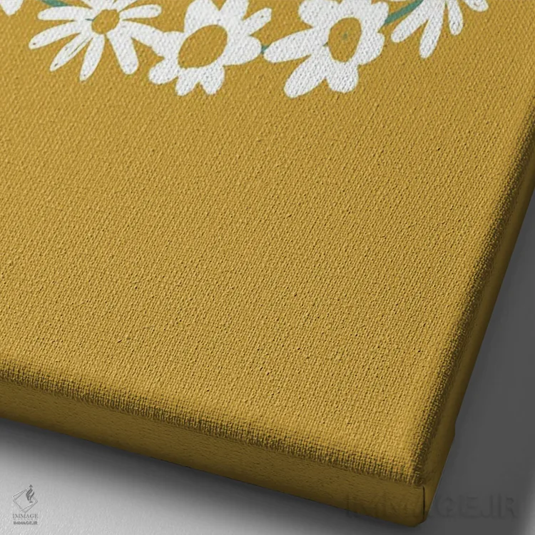 تابلو دکوراتیو گل داوودی ها در موهایم اثر نیکول باسک - نمای نزدیک بافت بوم