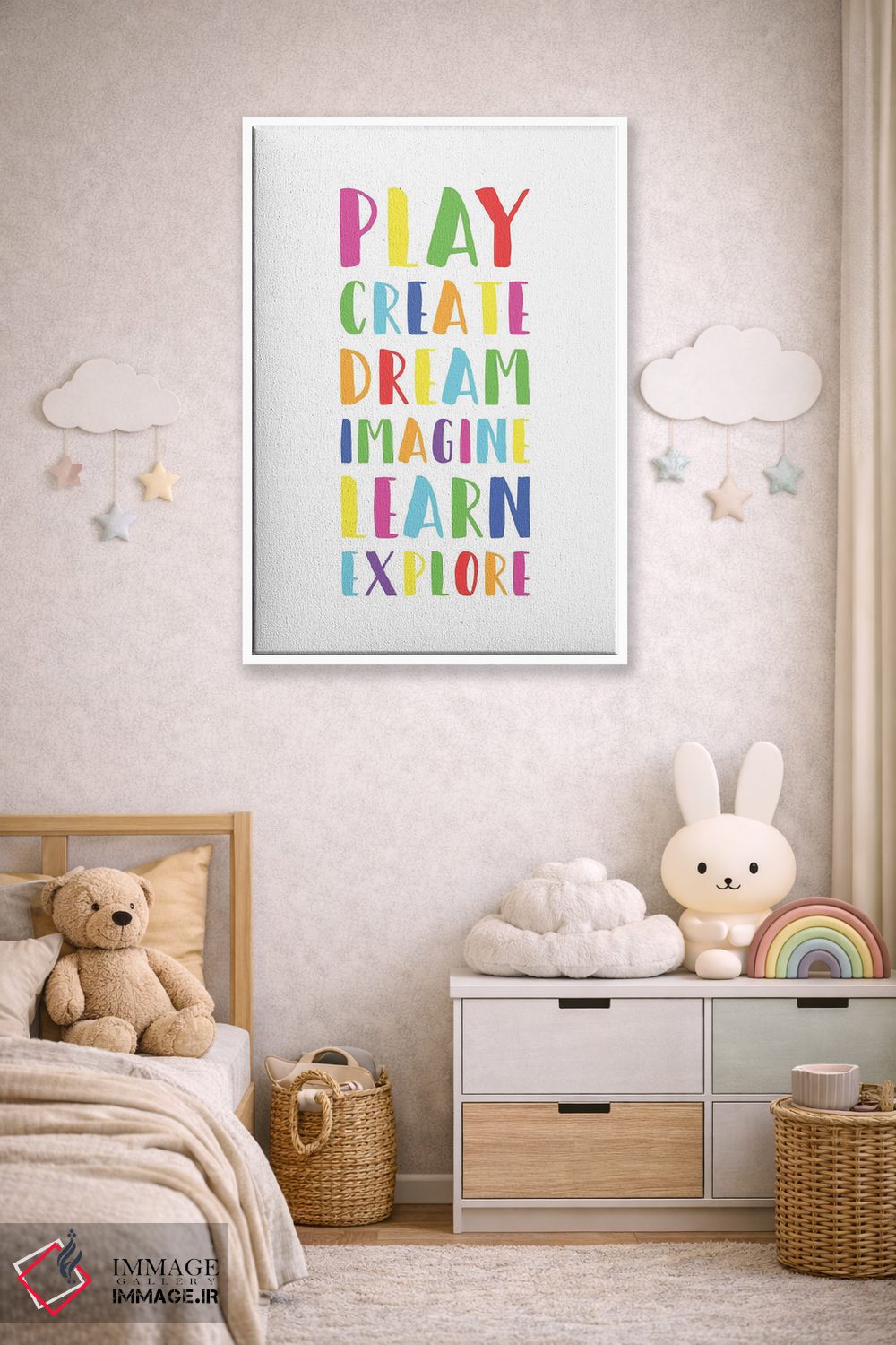 تابلو دکوراتیو بازی روشن، خلق کن، بیاموز اثر نیکول باسک - D4W