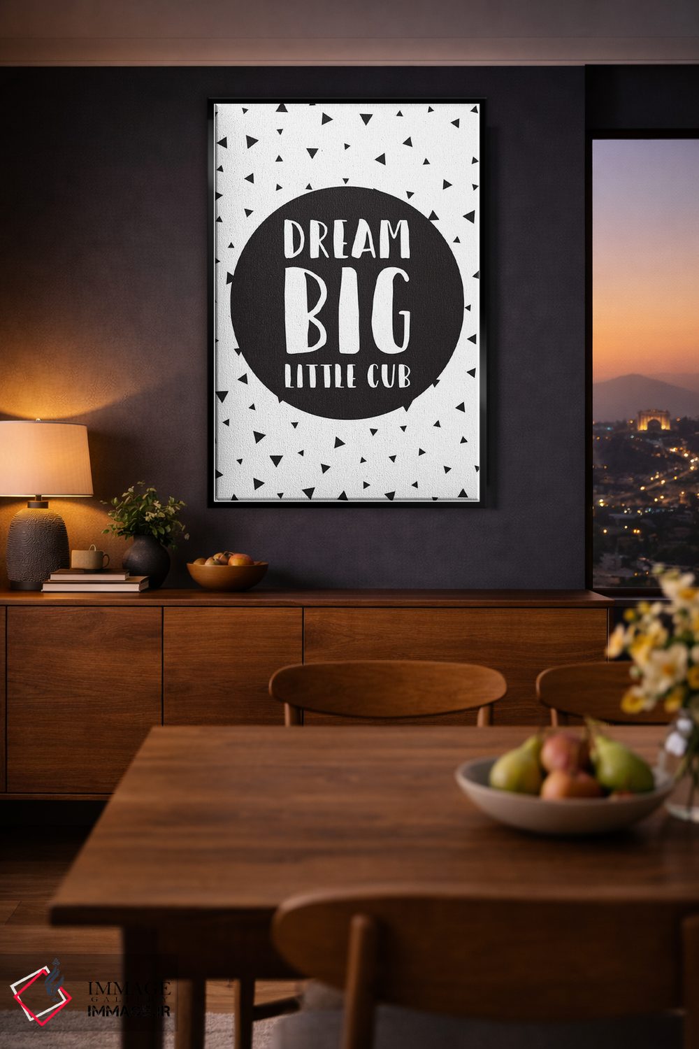 تابلو دکوراتیو بزرگ رویا ببین توله کوچولو اثر نیکول باسک - D2B