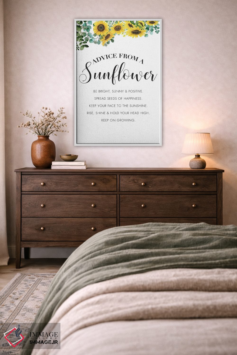 تابلو دکوراتیو نصیحت هایی از یک گل آفتابگردان اثر نیکول باسک - D3W