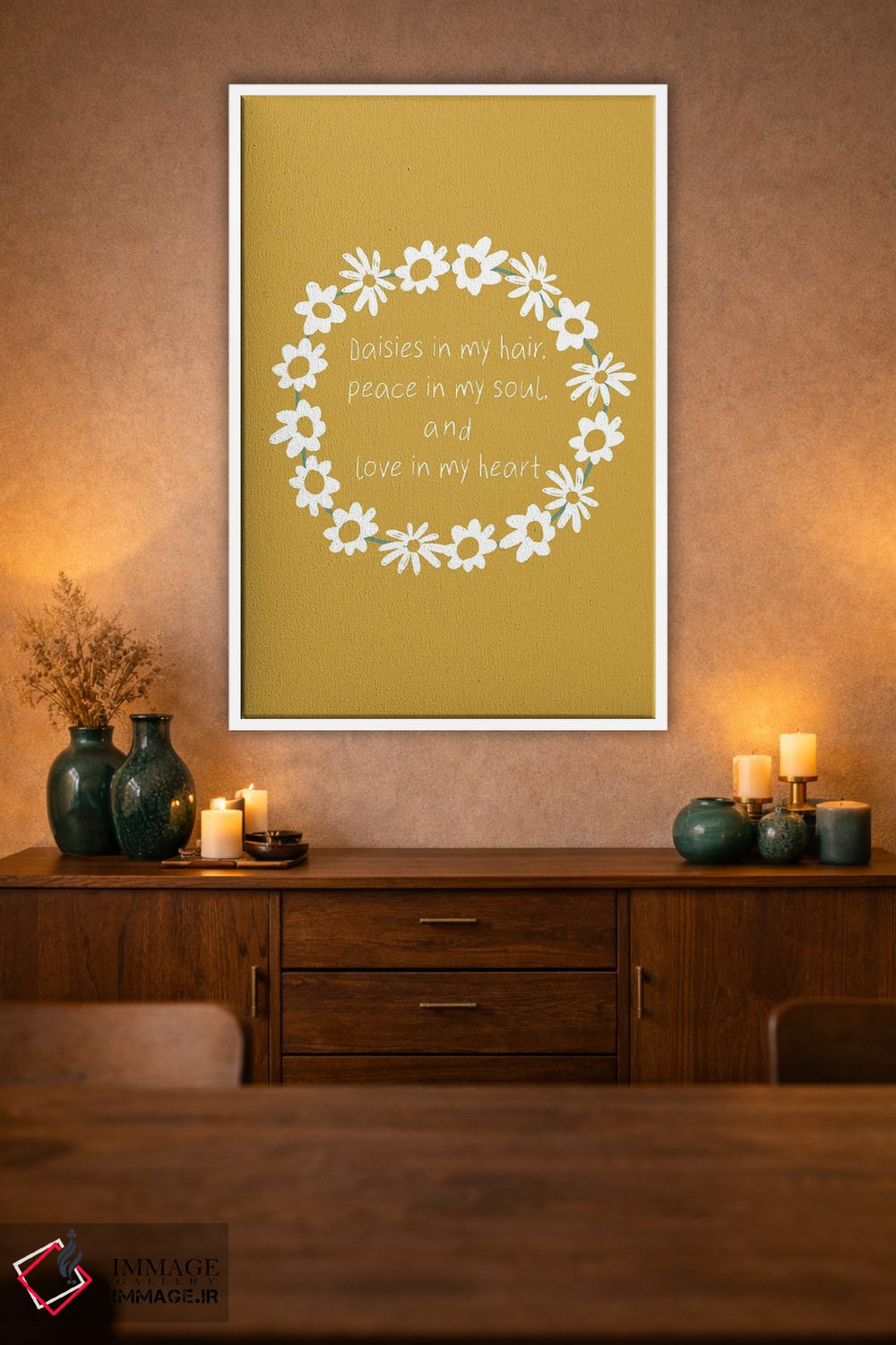 تابلو دکوراتیو گل داوودی ها در موهایم اثر نیکول باسک - D1W