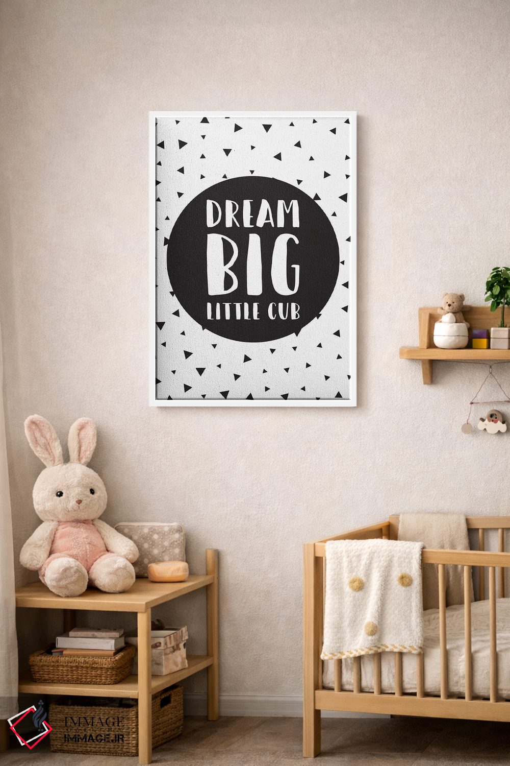 تابلو دکوراتیو بزرگ رویا ببین توله کوچولو اثر نیکول باسک - D4W