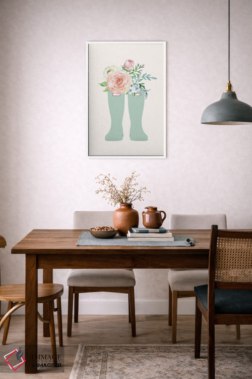 تابلو دکوراتیو چکمه گل دار اثر نیکول باسک - D4W