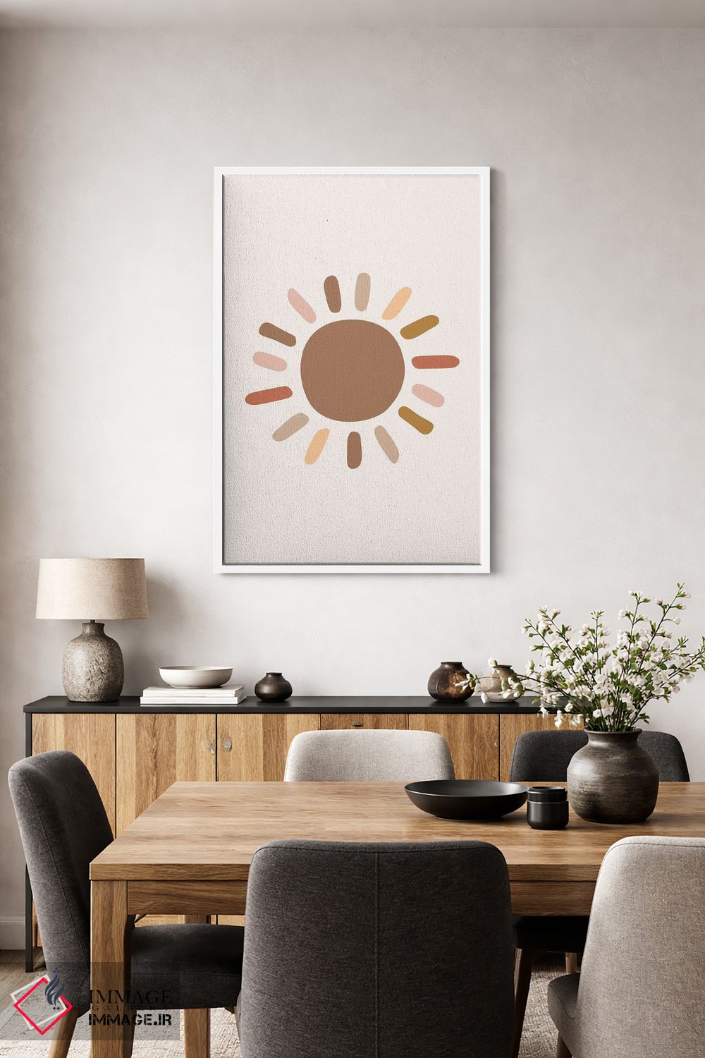 تابلو مینیمال خورشید بوهو اثر نیکول باسک - D3W