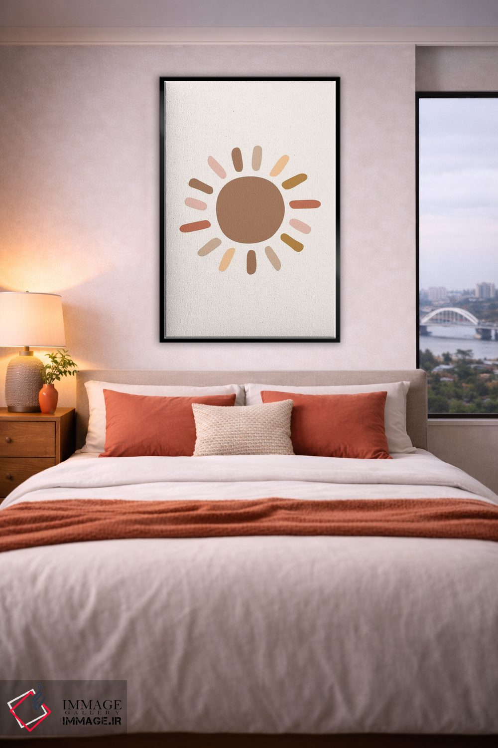 تابلو مینیمال خورشید بوهو اثر نیکول باسک - D4B