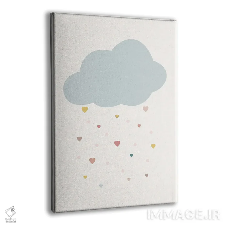 تابلو مینیمال ابر قلبی اثر نیکول باسک - نمای پرسپکتیو محصول