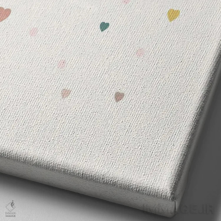 تابلو مینیمال ابر قلبی اثر نیکول باسک - نمای نزدیک بافت بوم