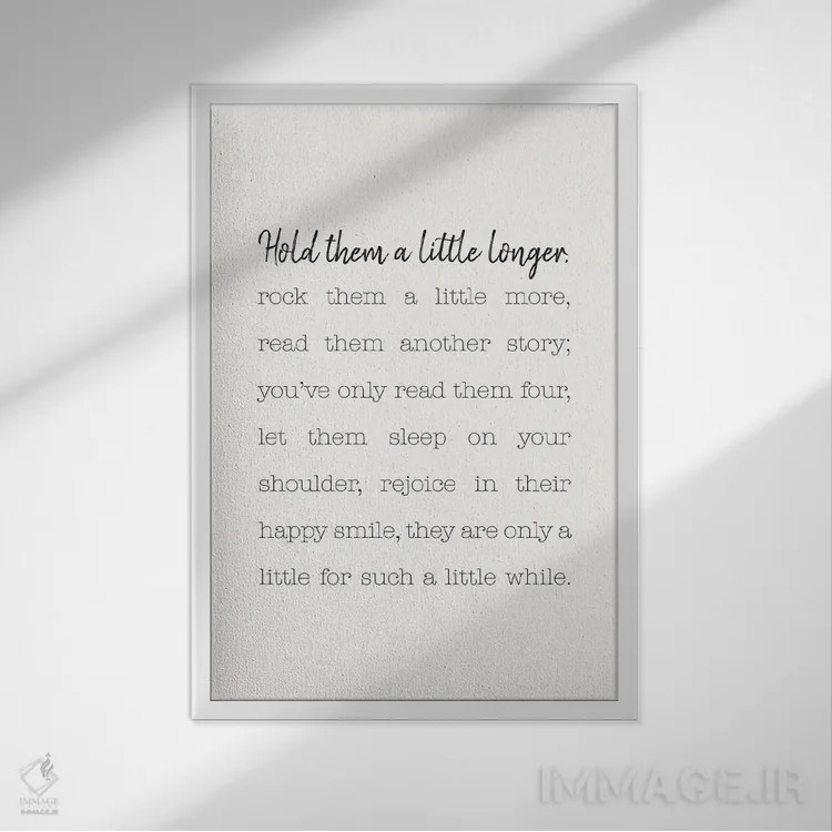 تابلو دکوراتیو کمی بیشتر بغل شان کن اثر نیکول باسک - نمای قابدار سفید