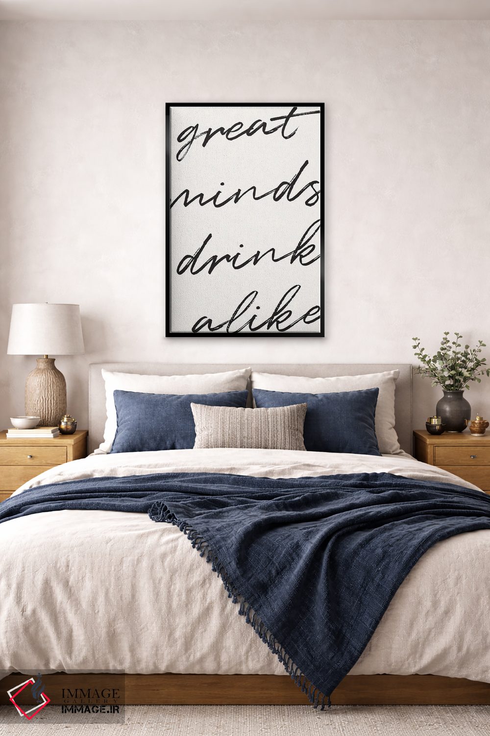 تابلو دکوراتیو عقلای بزرگ یک جور می نوشند اثر نیکول باسک - D6B