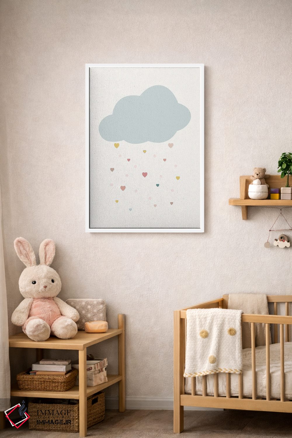 تابلو مینیمال ابر قلبی اثر نیکول باسک - D4W