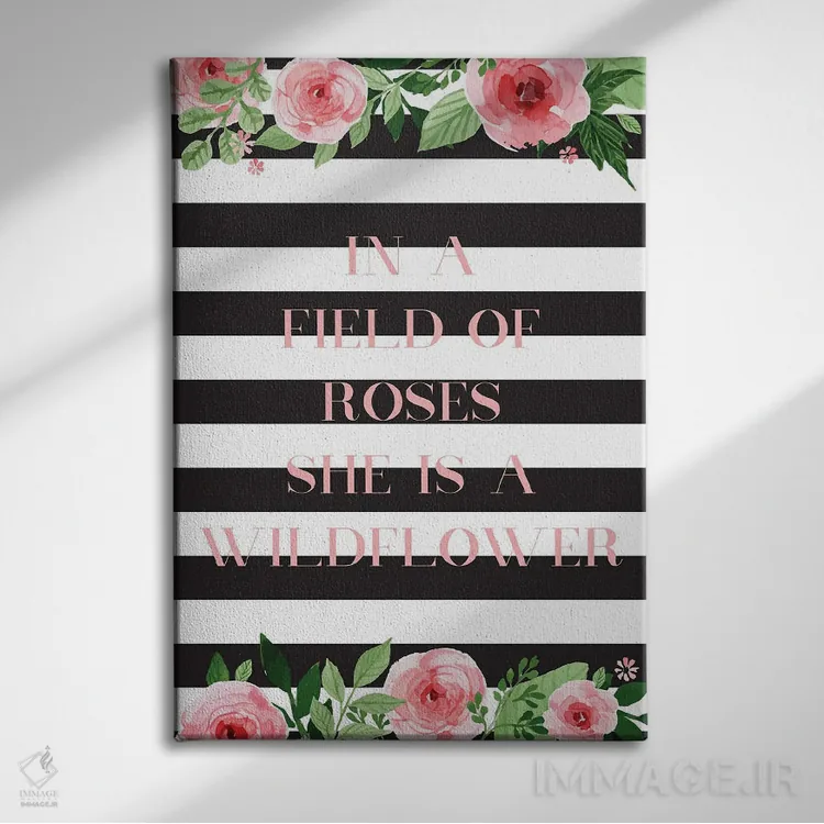 تابلو دکوراتیو در دشتی از گل سرخ اثر نیکول باسک - نمای روبهرو روی دیوار