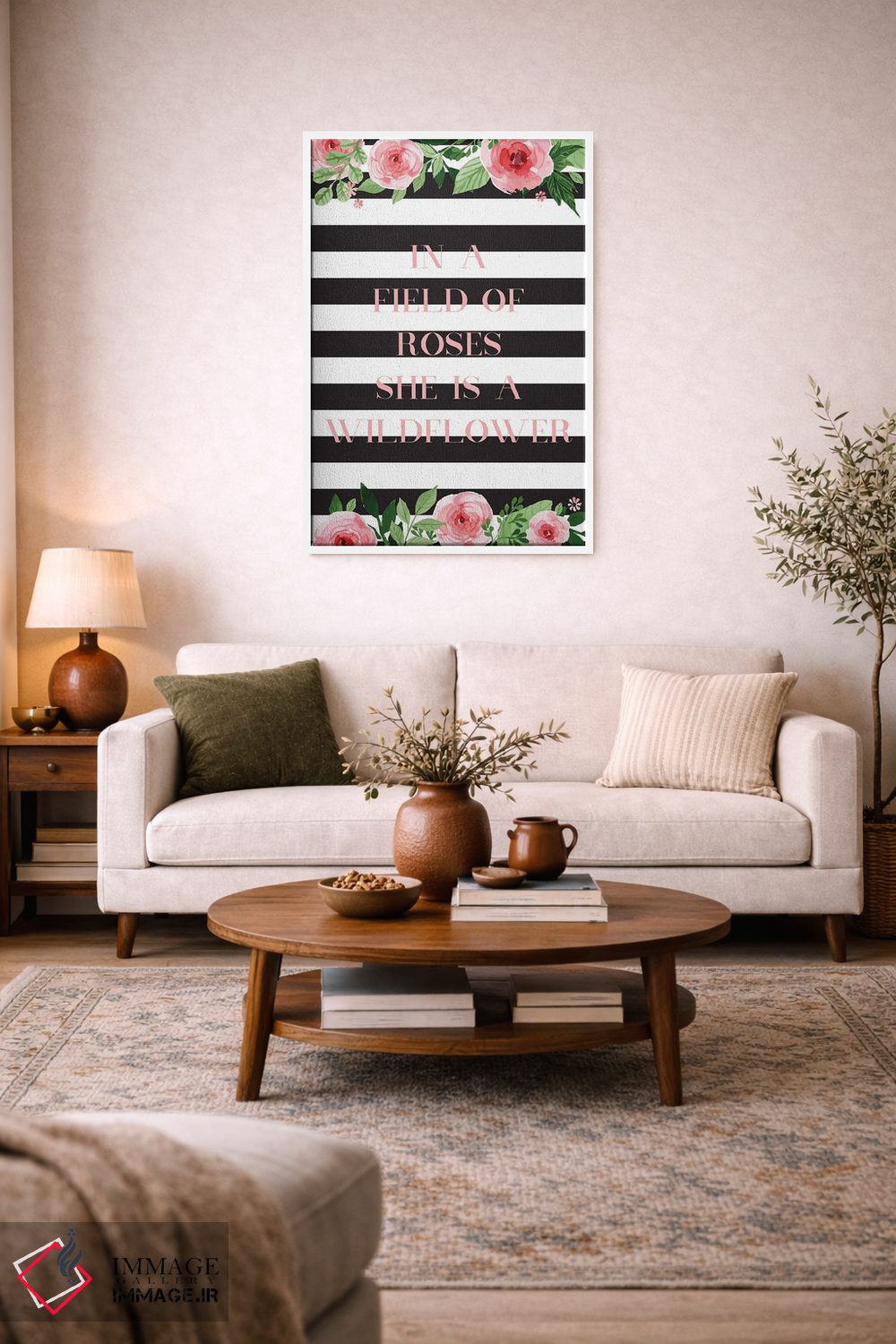 تابلو دکوراتیو در دشتی از گل سرخ اثر نیکول باسک - D3W