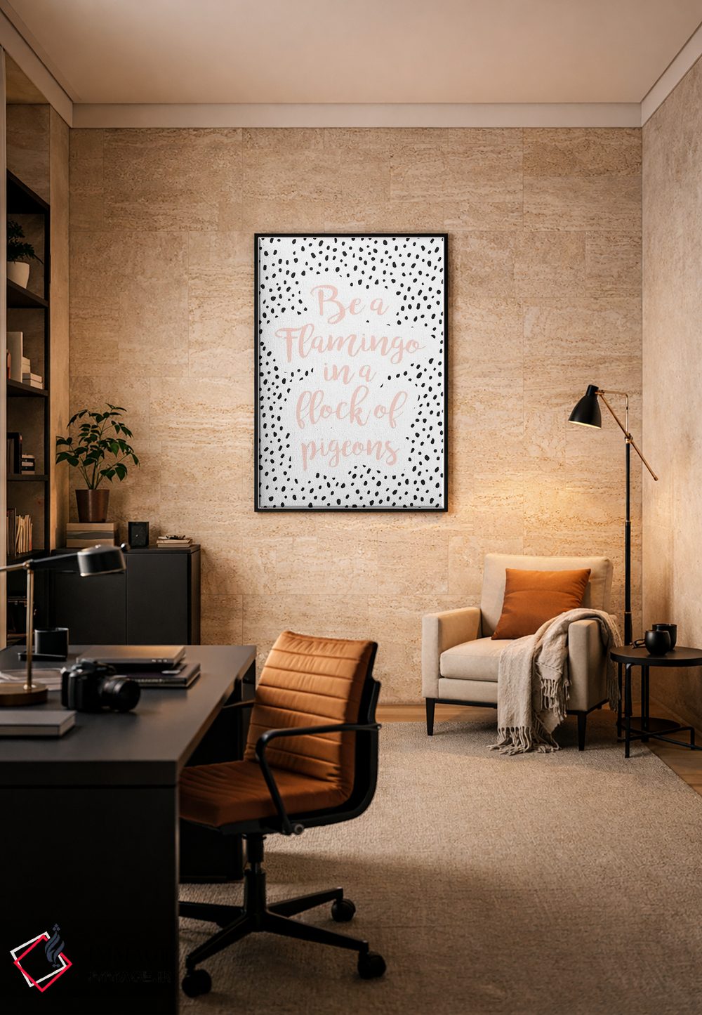 تابلو دکوراتیو فلامینگو باش اثر نیکول باسک - D6B