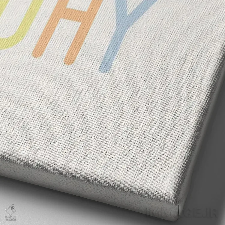 تابلو دکوراتیو اوه روز شاد پاستلی اثر نیکول باسک - نمای نزدیک بافت بوم