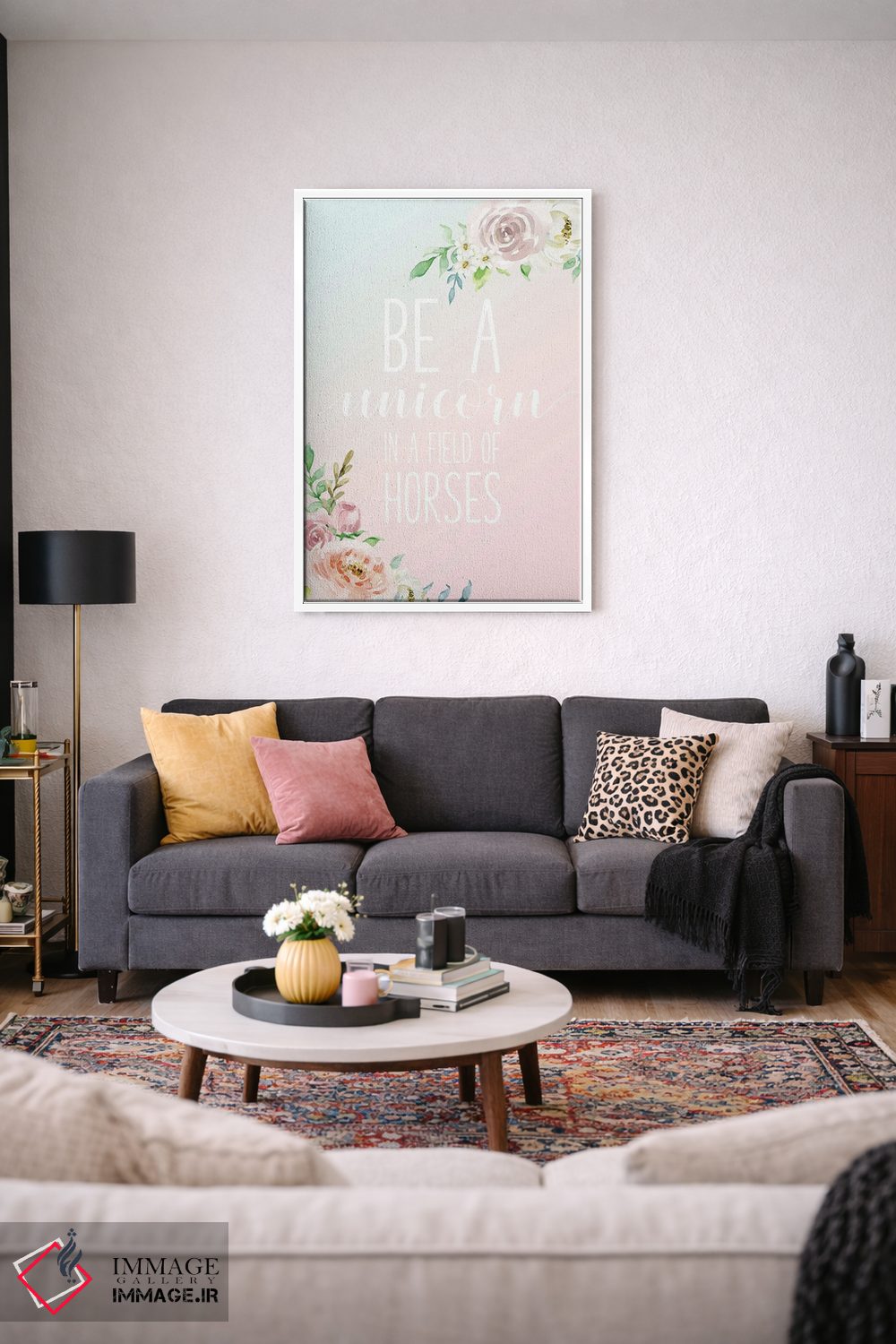 تابلو دکوراتیو تک شاخ باش اثر نیکول باسک - D3W