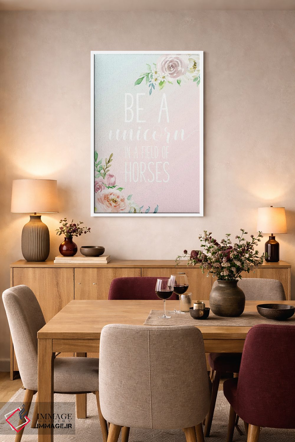 تابلو دکوراتیو تک شاخ باش اثر نیکول باسک - D6W