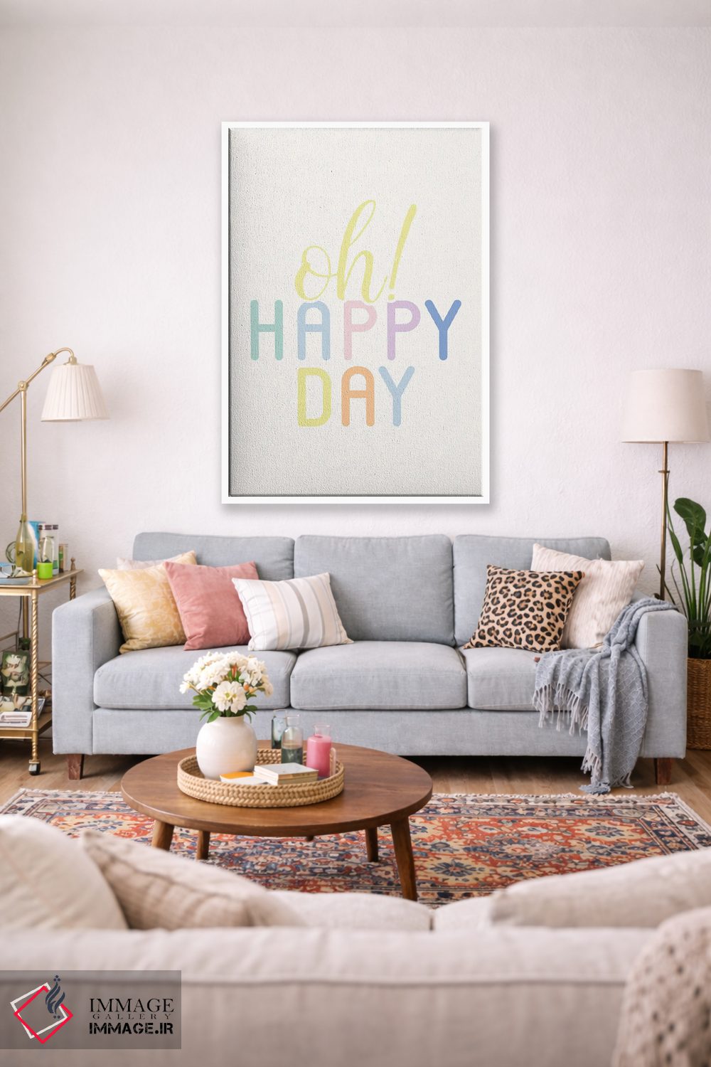 تابلو دکوراتیو اوه روز شاد پاستلی اثر نیکول باسک - D1W