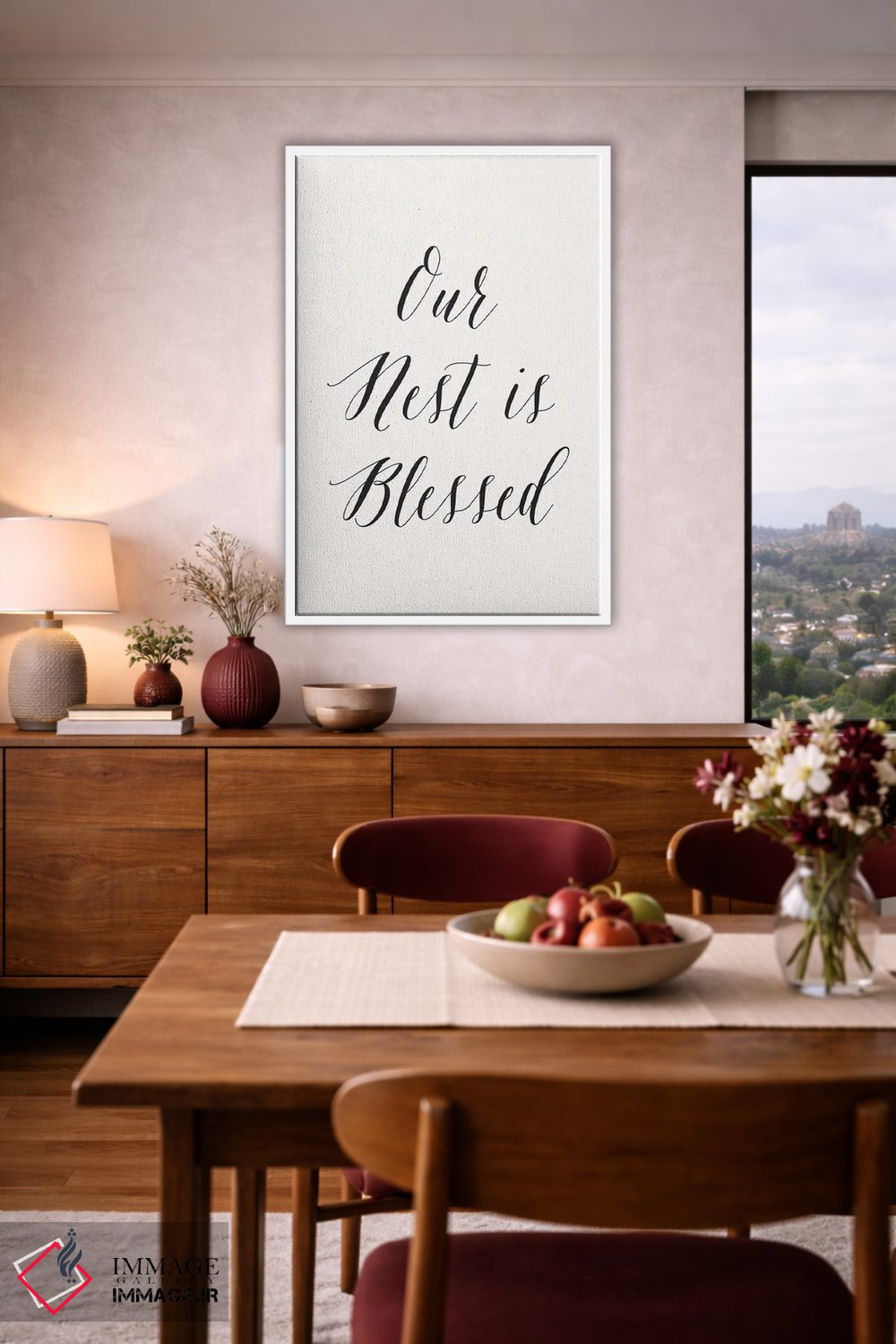 تابلو دکوراتیو آشیانه ما پر برکت است اثر نیکول باسک - D3W
