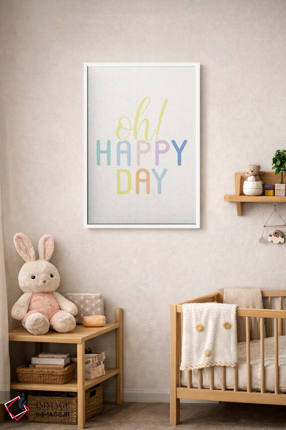 تابلو دکوراتیو اوه روز شاد پاستلی اثر نیکول باسک - D3W
