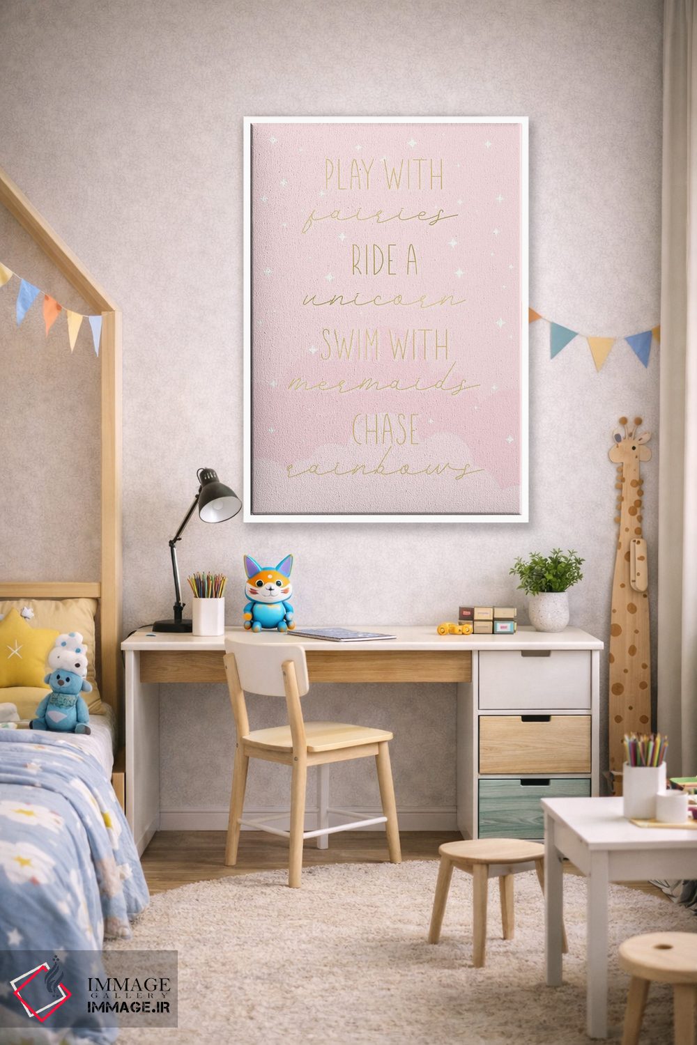 تابلو دکوراتیو با پری ها بازی کن اثر نیکول باسک - D1W