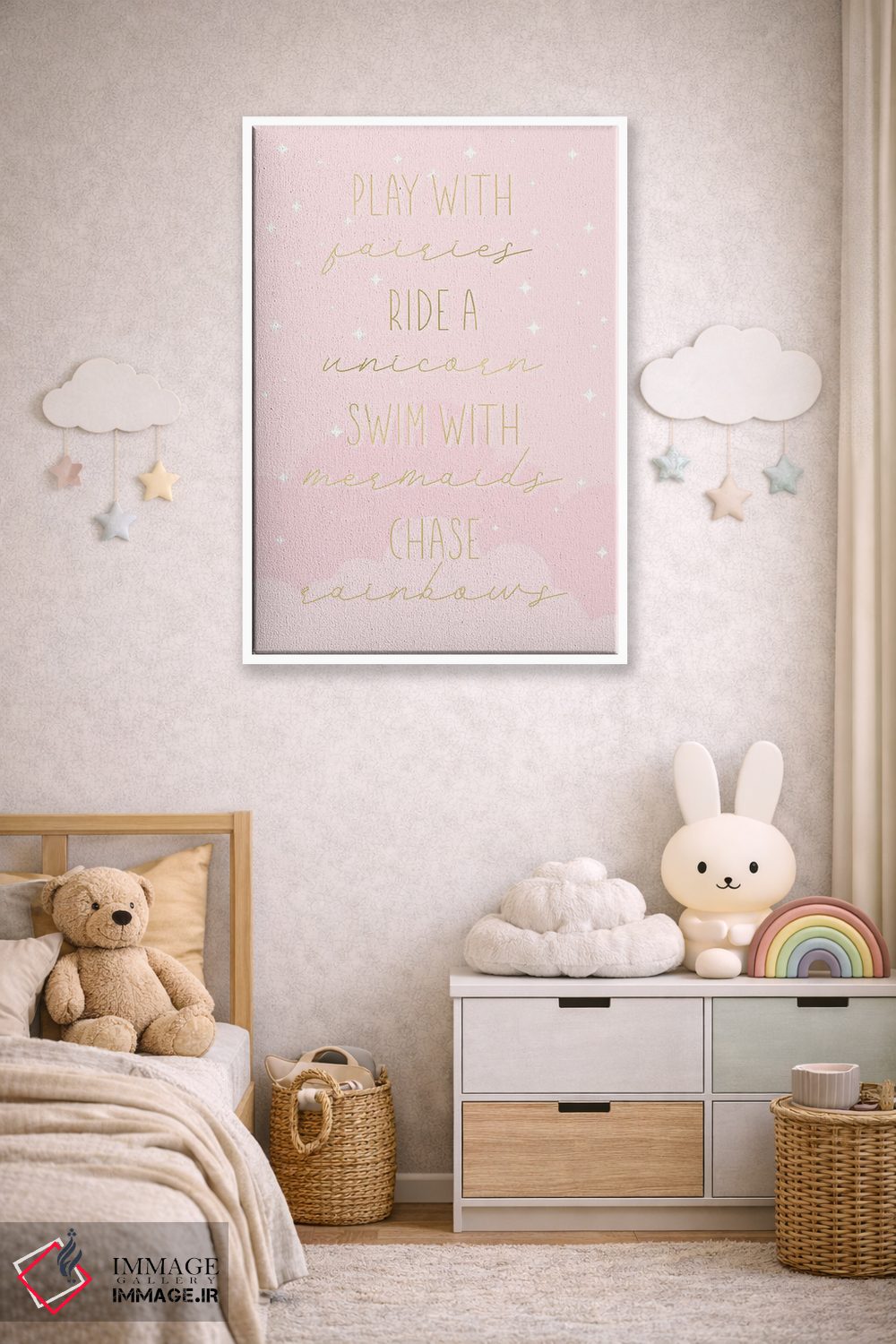 تابلو دکوراتیو با پری ها بازی کن اثر نیکول باسک - D4W