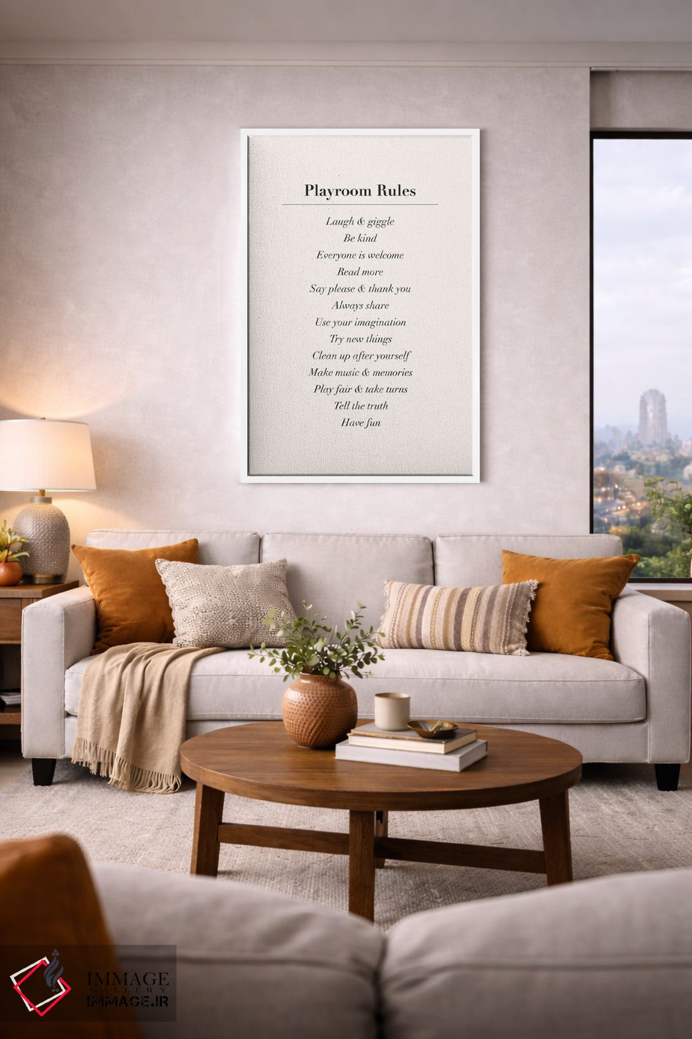 تابلو دکوراتیو قوانین اتاق بازی اثر نیکول باسک - D4W