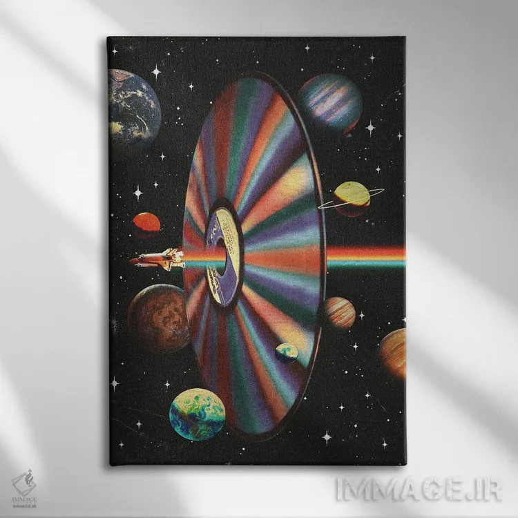 تابلو دکوراتیو سفر در گذشته اثر نیبرا ویژوالز - نمای روبهرو روی دیوار